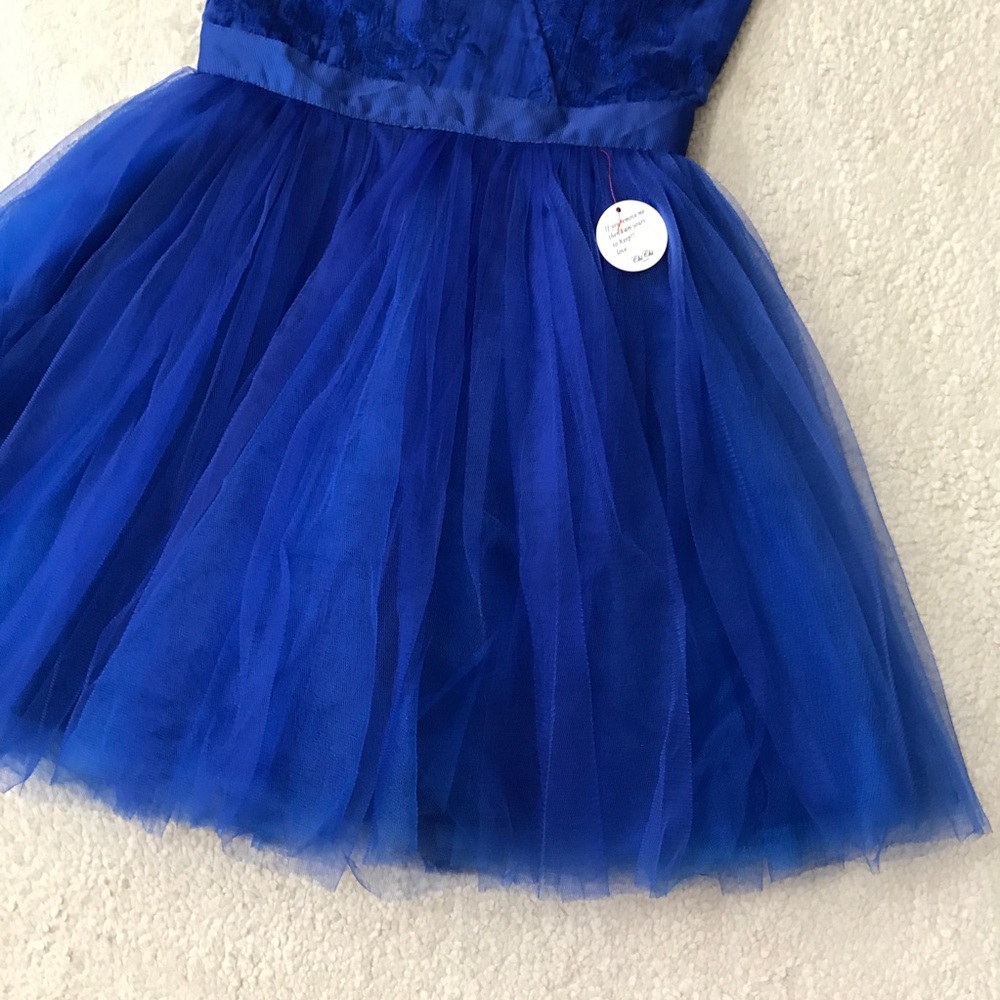 Tulle Sleeveless Mini Dress Blue Tutu Dress Pit to Pit 15.5โ - Picture 3 of 14